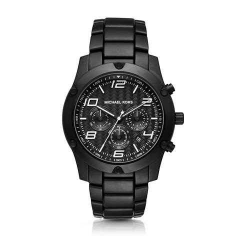 black michael kors watch for men|michael kors black crystal watch.